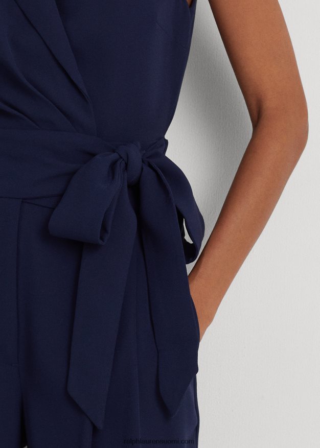 Ralph Lauren naiset hihaton georgette-housupusero 0Z24ZR9417 hienostunut laivasto