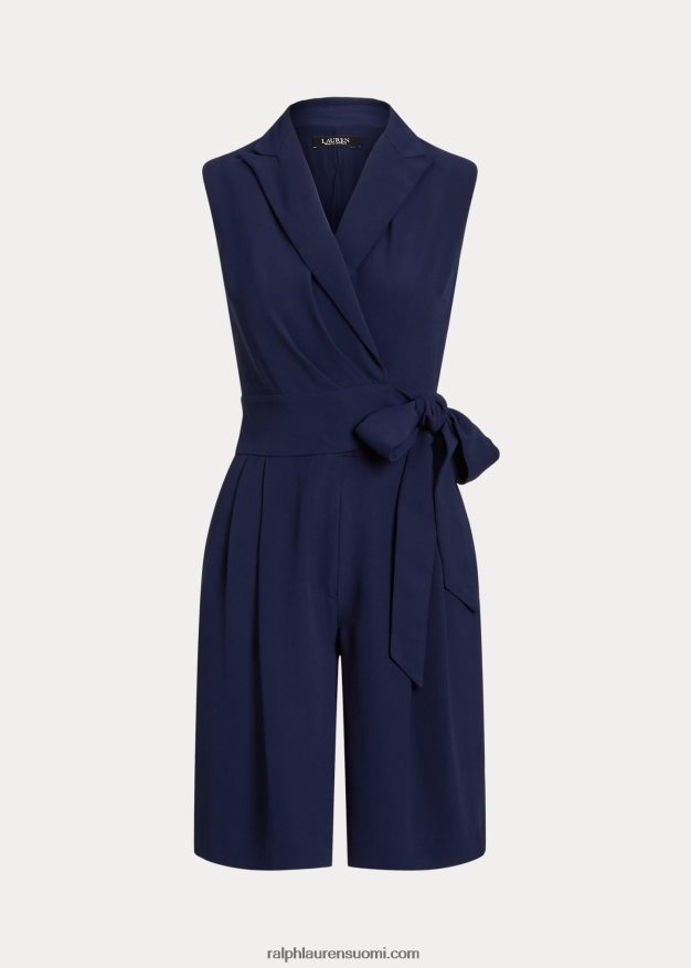 Ralph Lauren naiset hihaton georgette-housupusero 0Z24ZR9474 hienostunut laivasto