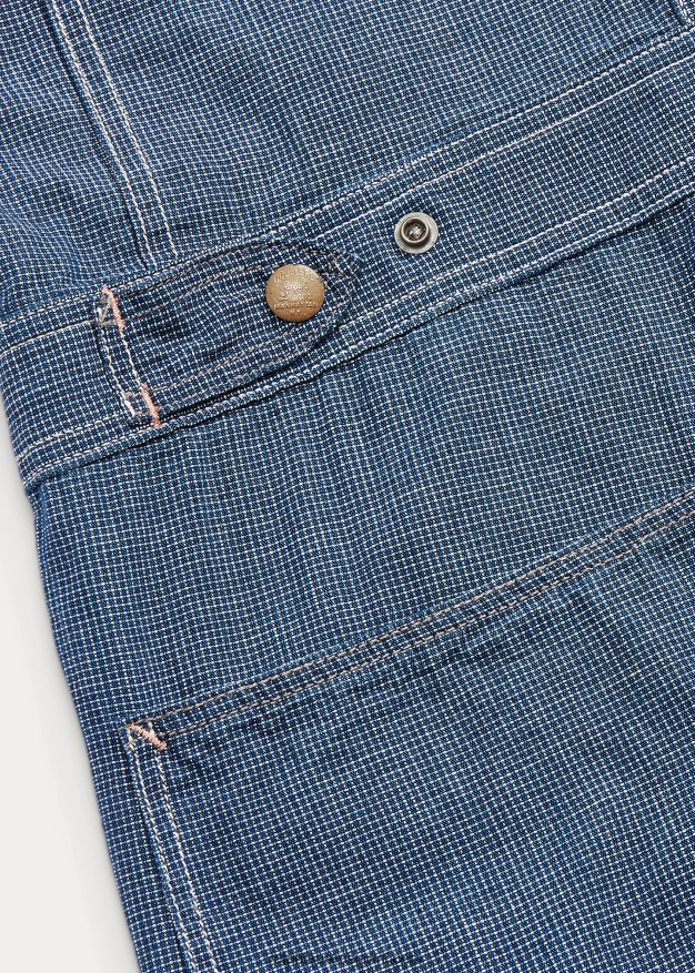 Ralph Lauren naiset ruudullinen puuvillahaalari 0Z24ZR3648 indigo