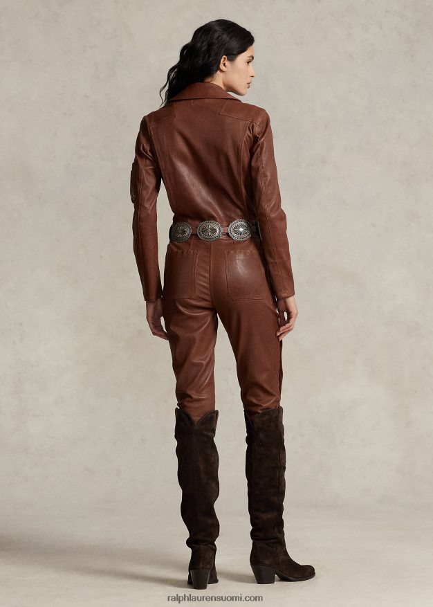 Ralph Lauren naiset slim fit lampaannahkainen haalari 0Z24ZR3231 kookospapu