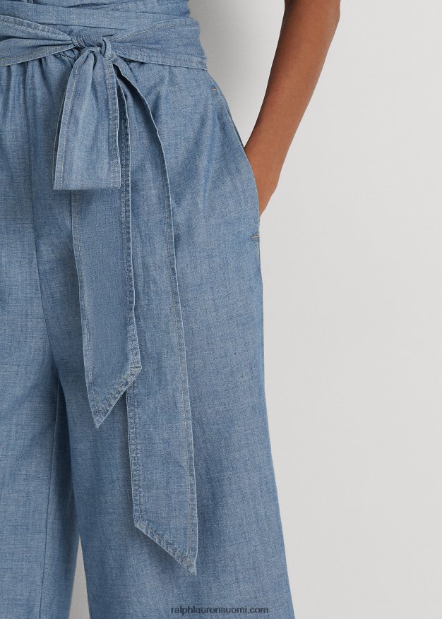 Ralph Lauren naiset vyöllinen chambray wrap -haalari 0Z24ZR4380 suolapuron pesu