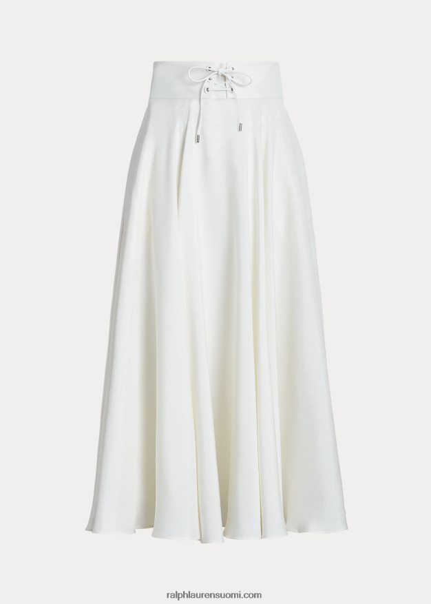 Ralph Lauren naiset Abberton silkkishantung-hame 0Z24ZR3513 luonnonvalkoinen