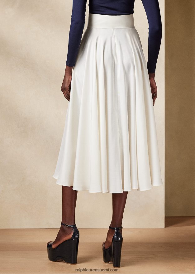 Ralph Lauren naiset Abberton silkkishantung-hame 0Z24ZR3513 luonnonvalkoinen