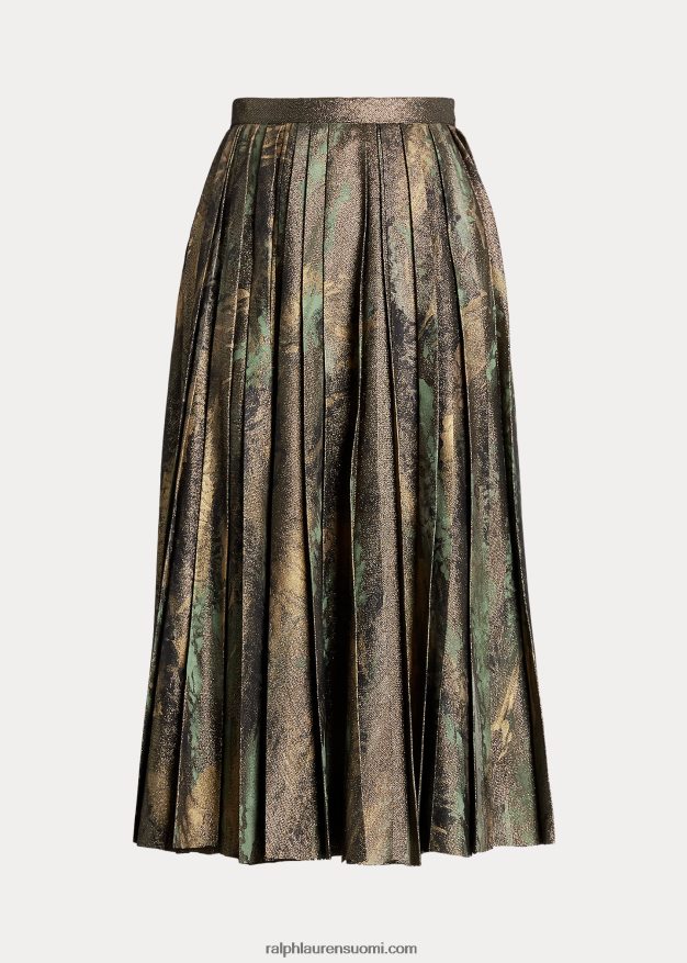 Ralph Lauren naiset arnav laskostettu käsinmaalattu hame 0Z24ZR9292 musta/pronssi