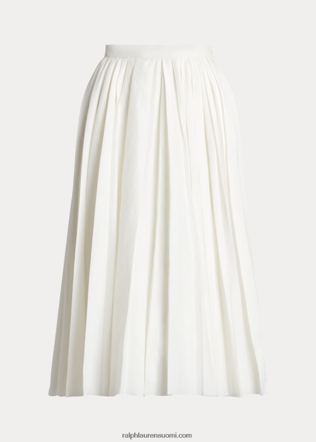 Ralph Lauren naiset arnav laskostettu pellavasekoitehame 0Z24ZR3593 luonnonvalkoinen