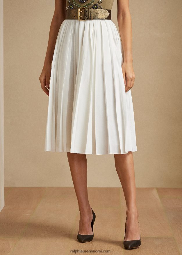 Ralph Lauren naiset arnav laskostettu pellavasekoitehame 0Z24ZR3593 luonnonvalkoinen