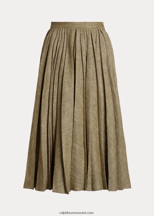 Ralph Lauren naiset arnav laskostettu rikki-twill-hame 0Z24ZR9309 oliivi/rusketus