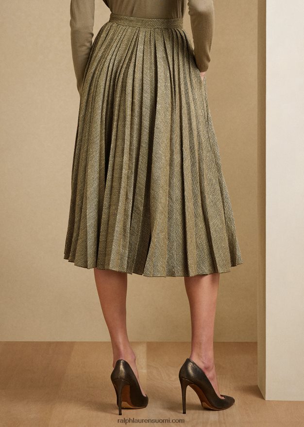 Ralph Lauren naiset arnav laskostettu rikki-twill-hame 0Z24ZR9309 oliivi/rusketus