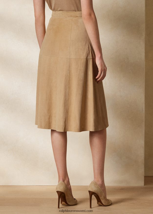 Ralph Lauren naiset aryiana lampaan mokkanahkahame 0Z24ZR3554 vaalea hunaja