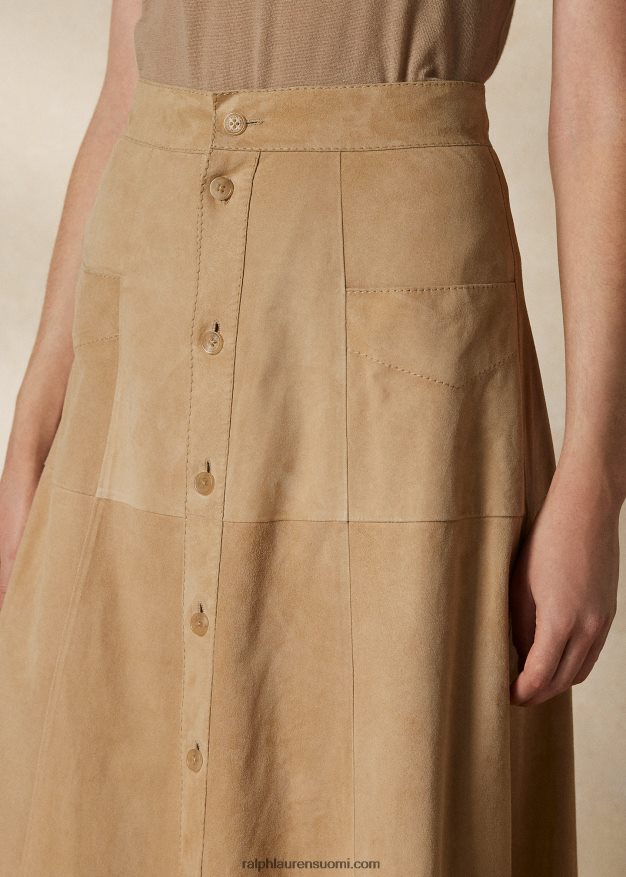 Ralph Lauren naiset aryiana lampaan mokkanahkahame 0Z24ZR3554 vaalea hunaja