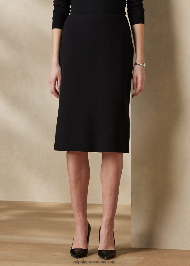 Ralph Lauren naiset cindy stretch villainen kreppihame 0Z24ZR9360 musta