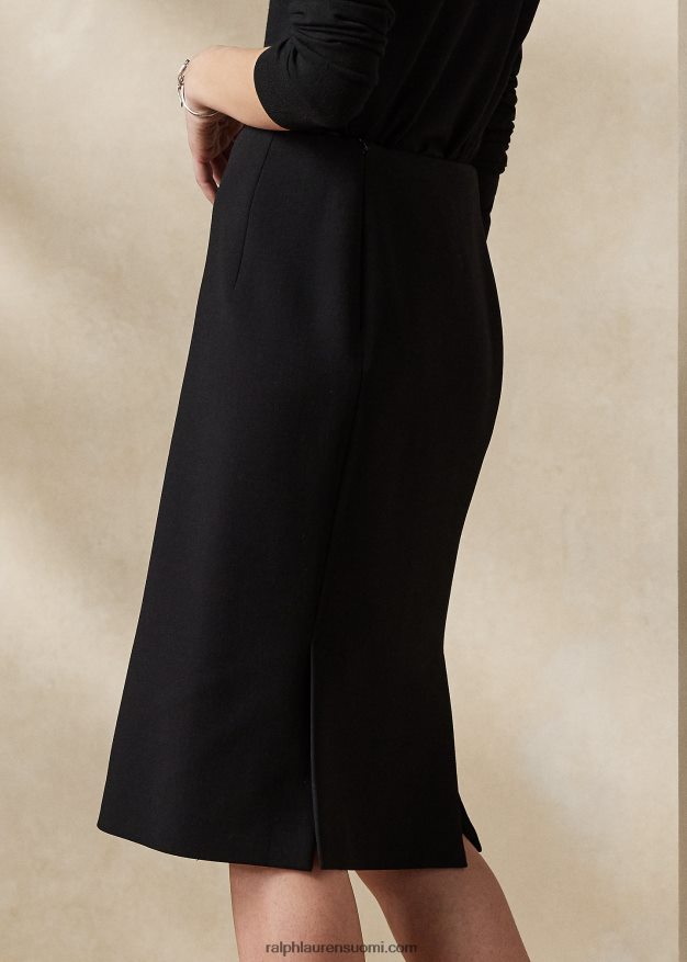 Ralph Lauren naiset cindy stretch villainen kreppihame 0Z24ZR9360 musta