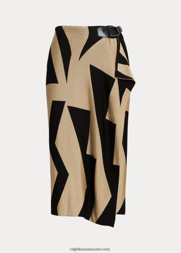 Ralph Lauren naiset geoprint-puuvillasekoitettu kynähame 0Z24ZR4154 musta/ruskea