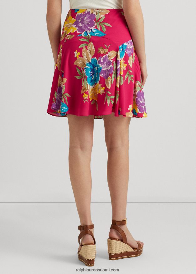 Ralph Lauren naiset kukkainen georgette-hame 0Z24ZR3881 pinkki multi