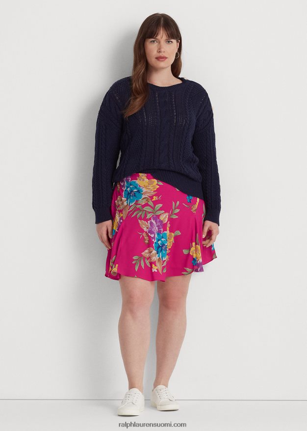 Ralph Lauren naiset kukkainen georgette-hame 0Z24ZR4563 pinkki multi