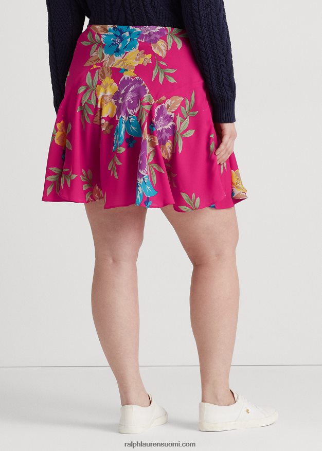 Ralph Lauren naiset kukkainen georgette-hame 0Z24ZR4563 pinkki multi