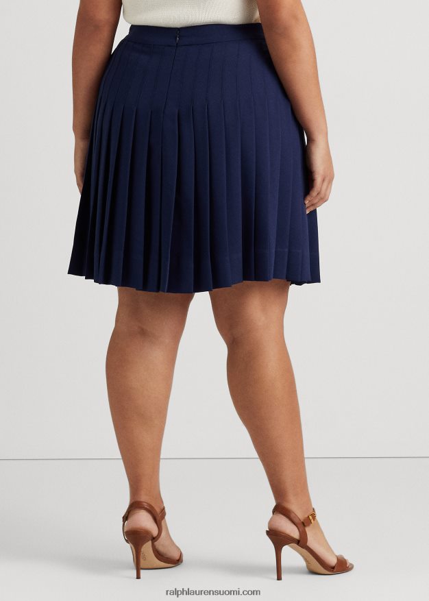 Ralph Lauren naiset laskostettu georgette-hame 0Z24ZR4595 hienostunut laivasto