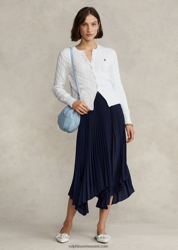 Ralph Lauren naiset laskostettu georgette-nenäliinahame 0Z24ZR3334 risteilylaivasto