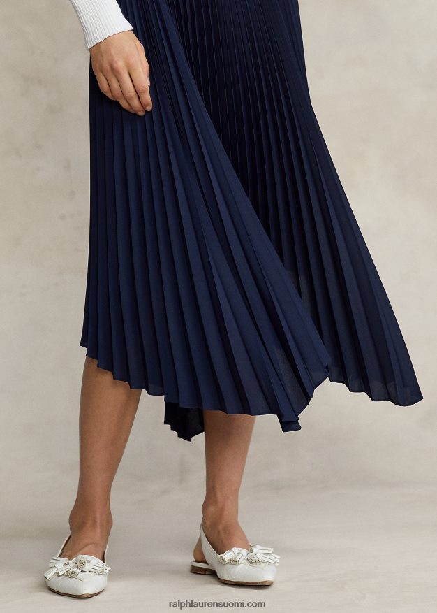 Ralph Lauren naiset laskostettu georgette-nenäliinahame 0Z24ZR3334 risteilylaivasto