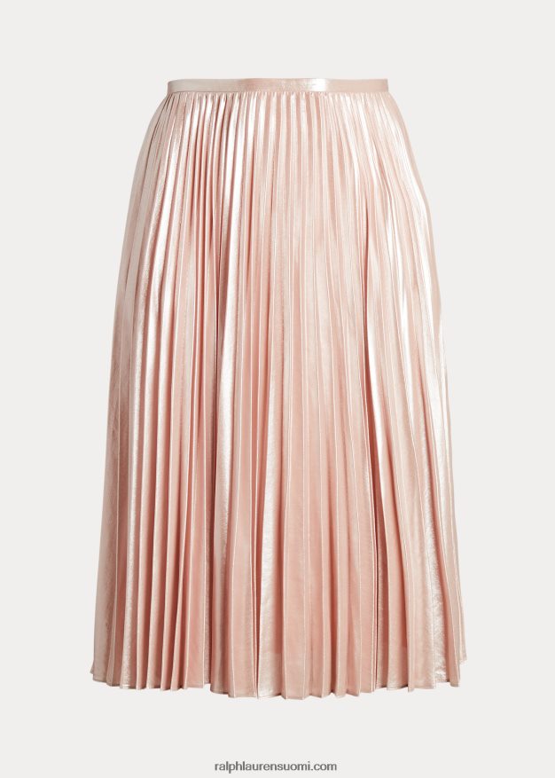 Ralph Lauren naiset laskostettu metallinen sifonkihame 0Z24ZR4679 vaaleanpunainen