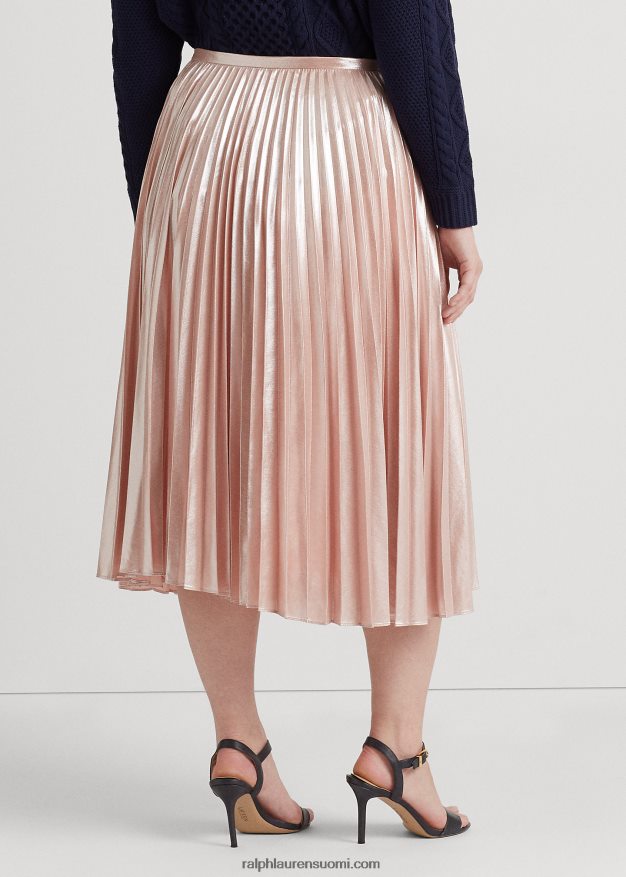 Ralph Lauren naiset laskostettu metallinen sifonkihame 0Z24ZR4679 vaaleanpunainen