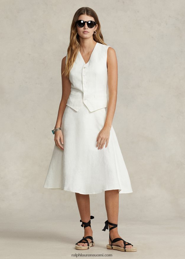 Ralph Lauren naiset pellava a-linjainen hame 0Z24ZR2931 nevis