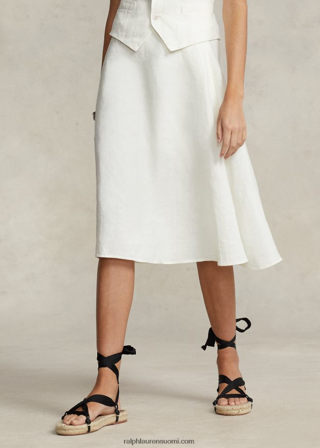 Ralph Lauren naiset pellava a-linjainen hame 0Z24ZR2931 nevis