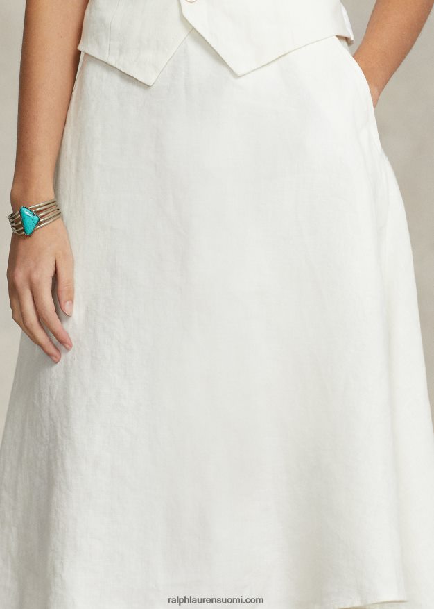 Ralph Lauren naiset pellava a-linjainen hame 0Z24ZR2931 nevis