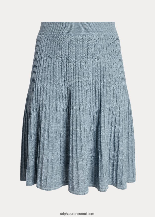 Ralph Lauren naiset pellava-puuvillaneulehame 0Z24ZR4607 indigo valtameri moni