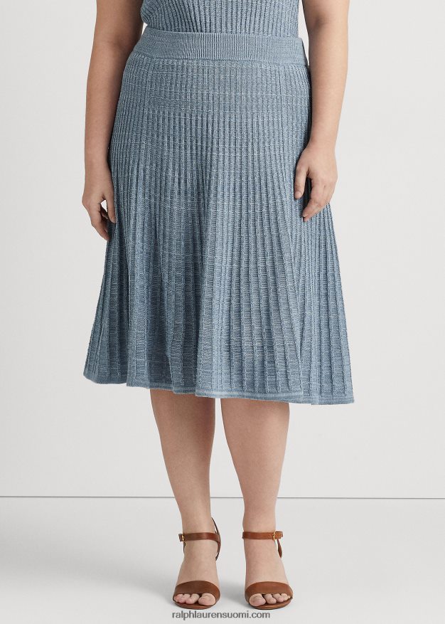 Ralph Lauren naiset pellava-puuvillaneulehame 0Z24ZR4607 indigo valtameri moni