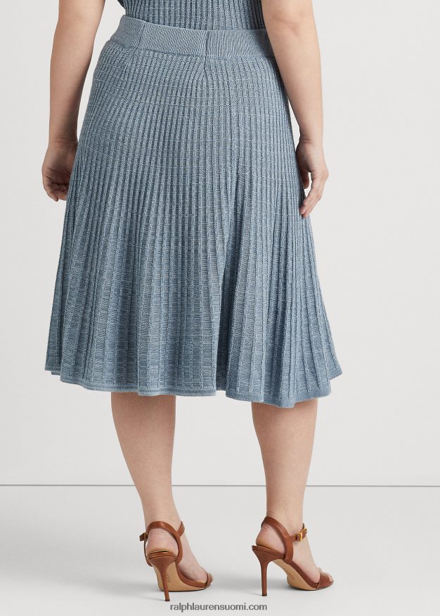 Ralph Lauren naiset pellava-puuvillaneulehame 0Z24ZR4607 indigo valtameri moni