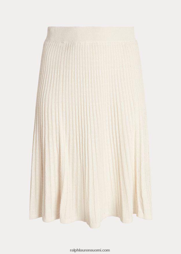 Ralph Lauren naiset pellava-puuvillaneulehame 0Z24ZR4608 mascarpone-kermaa