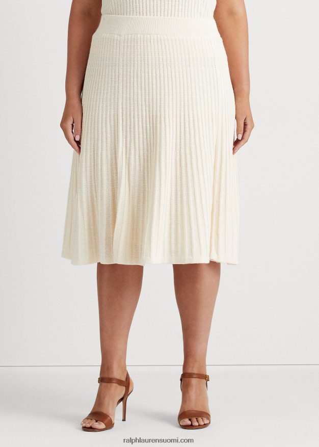 Ralph Lauren naiset pellava-puuvillaneulehame 0Z24ZR4608 mascarpone-kermaa