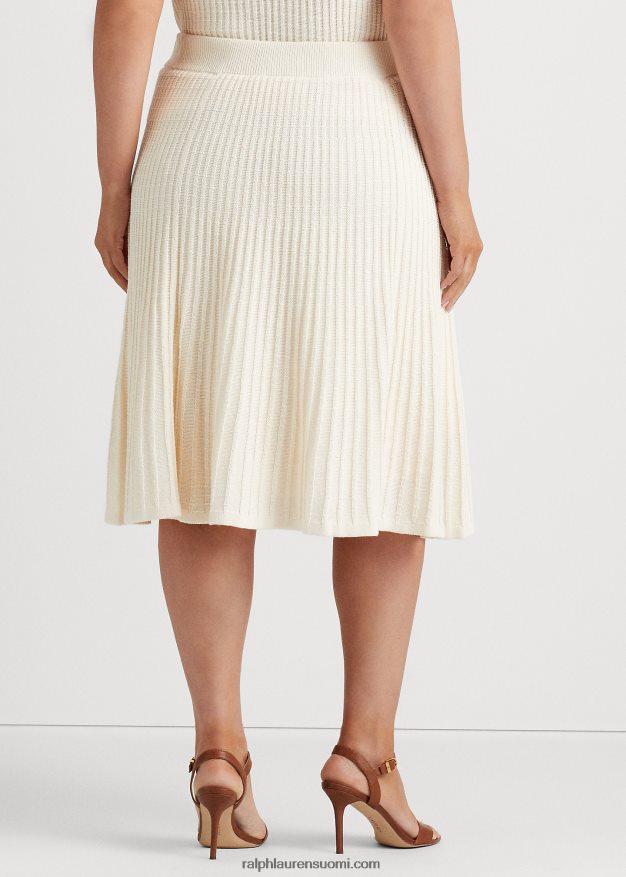 Ralph Lauren naiset pellava-puuvillaneulehame 0Z24ZR4608 mascarpone-kermaa