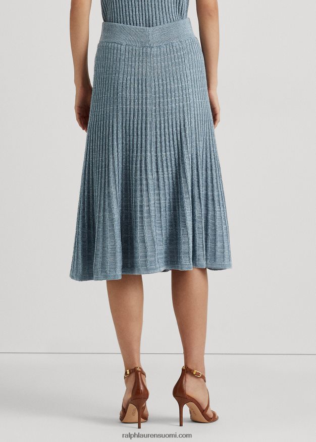 Ralph Lauren naiset pellava-puuvillaneulehame 0Z24ZR4844 indigo valtameri moni