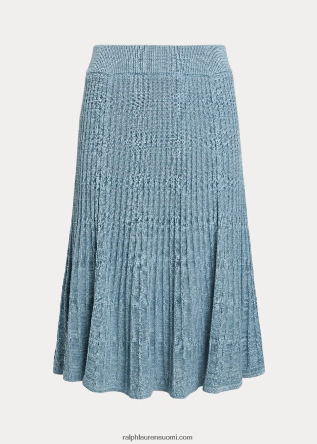 Ralph Lauren naiset pellava-puuvillaneulehame 0Z24ZR9412 indigo valtameri moni