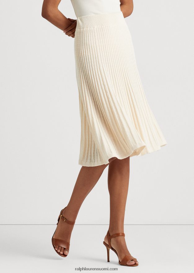 Ralph Lauren naiset pellava-puuvillaneulehame 0Z24ZR9413 mascarpone-kermaa