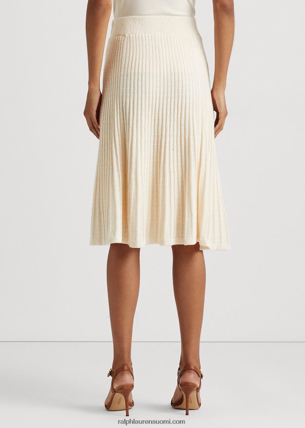 Ralph Lauren naiset pellava-puuvillaneulehame 0Z24ZR9413 mascarpone-kermaa