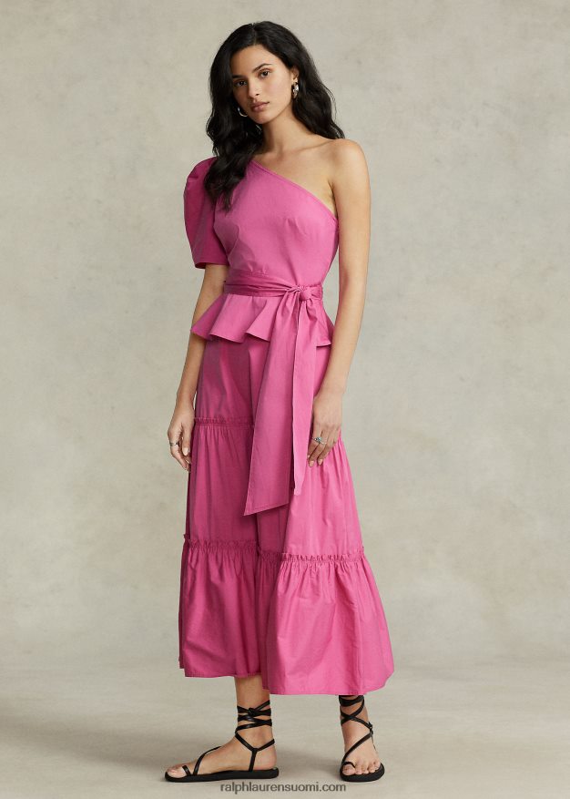 Ralph Lauren naiset porrastettu a-linjainen puuvillahame 0Z24ZR2990 kuuma fuschia