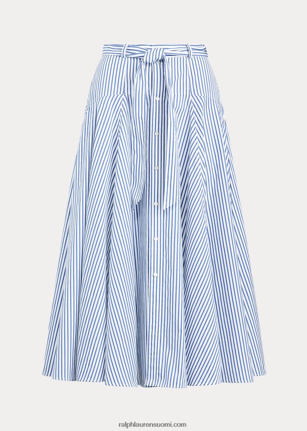 Ralph Lauren naiset raidallinen a-linjainen puuvillahame 0Z24ZR3005