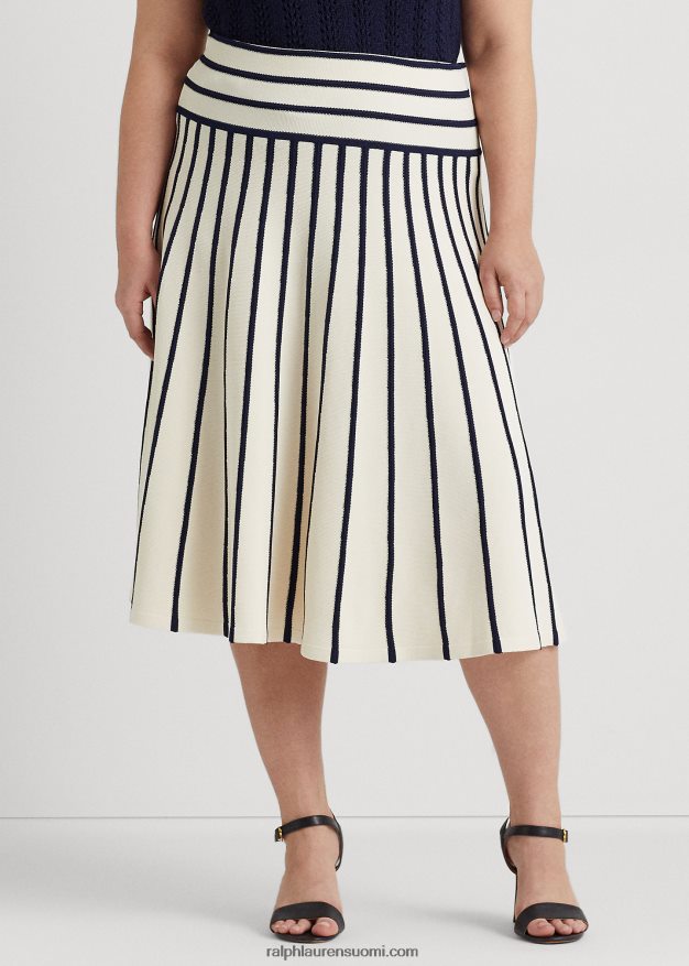 Ralph Lauren naiset raidallinen neulottu midihame 0Z24ZR4700