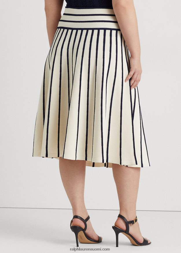 Ralph Lauren naiset raidallinen neulottu midihame 0Z24ZR4700