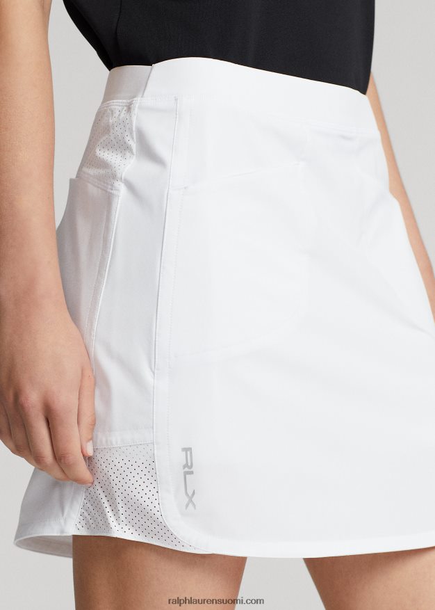 Ralph Lauren naiset rei'itetty stretch skort 0Z24ZR3695 keraaminen valkoinen