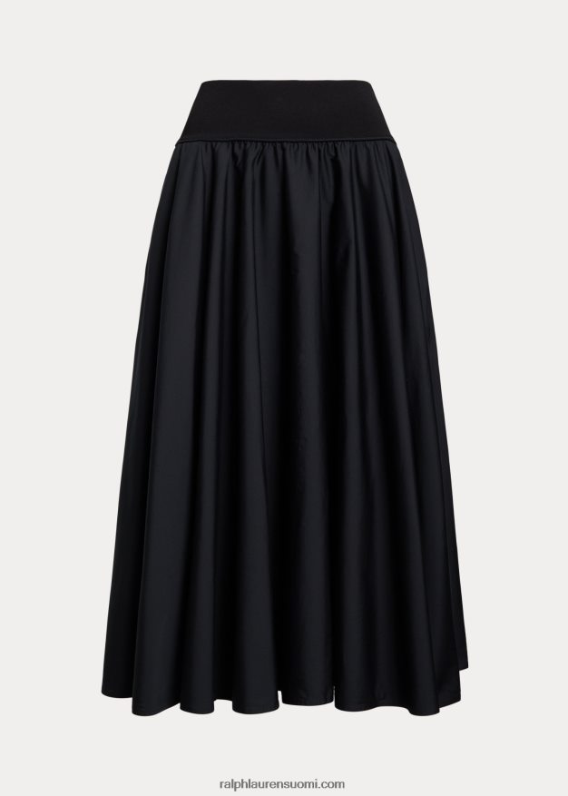 Ralph Lauren naiset shirred-yoke-linjainen hame 0Z24ZR2961 musta