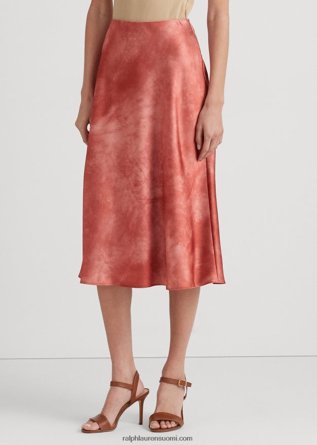 Ralph Lauren naiset solmittava satiinihame 0Z24ZR4307 punainen aurinkokivi multi