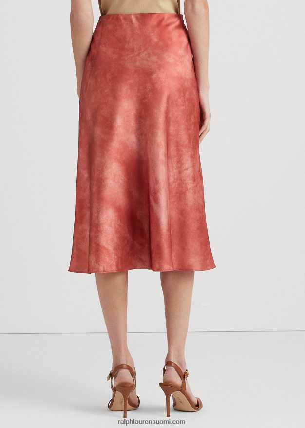 Ralph Lauren naiset solmittava satiinihame 0Z24ZR4307 punainen aurinkokivi multi