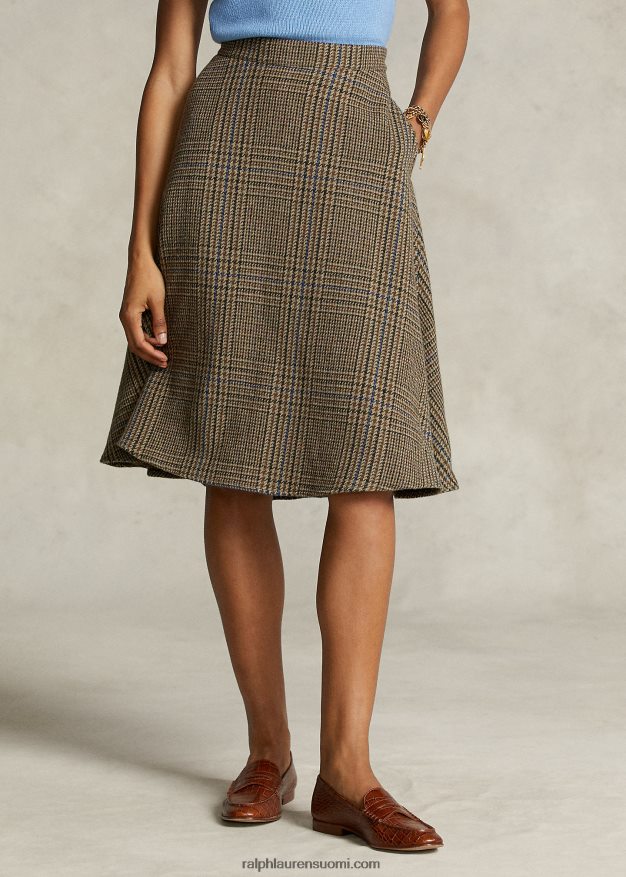 Ralph Lauren naiset spelman-kokoelman tweedhame 0Z24ZR3321 ruskea multi