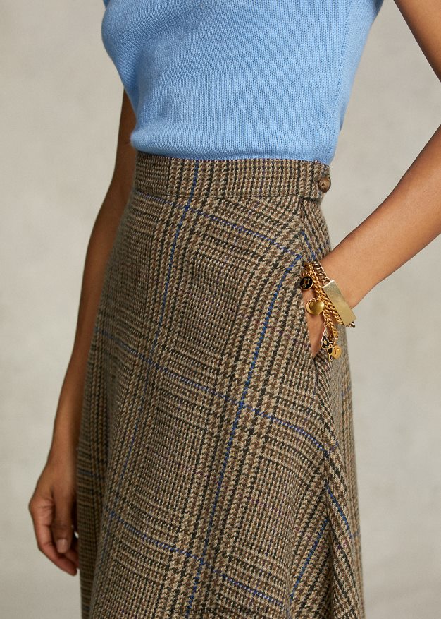 Ralph Lauren naiset spelman-kokoelman tweedhame 0Z24ZR3321 ruskea multi