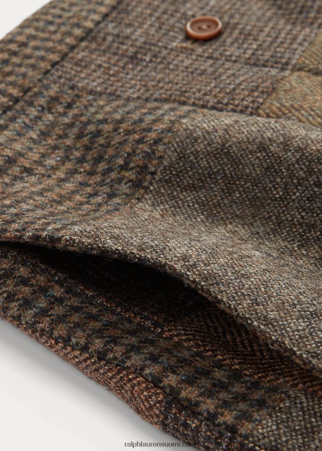 Ralph Lauren naiset tilkkumainen villa-puuvillahame 0Z24ZR3677 oliivi/hiili/rusketus moni