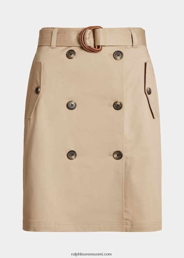 Ralph Lauren naiset vyöllinen mikrohiottu toimikas hame 0Z24ZR4092 koivunrusketus